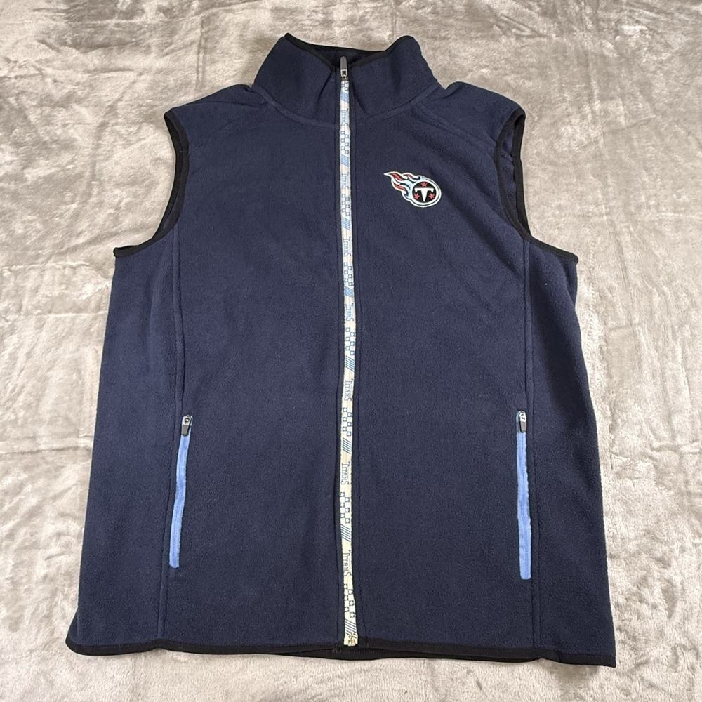NFL Tennessee Titans Men's Fleece Vest  Size Medium Navy Blue Football Fall